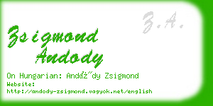 zsigmond andody business card